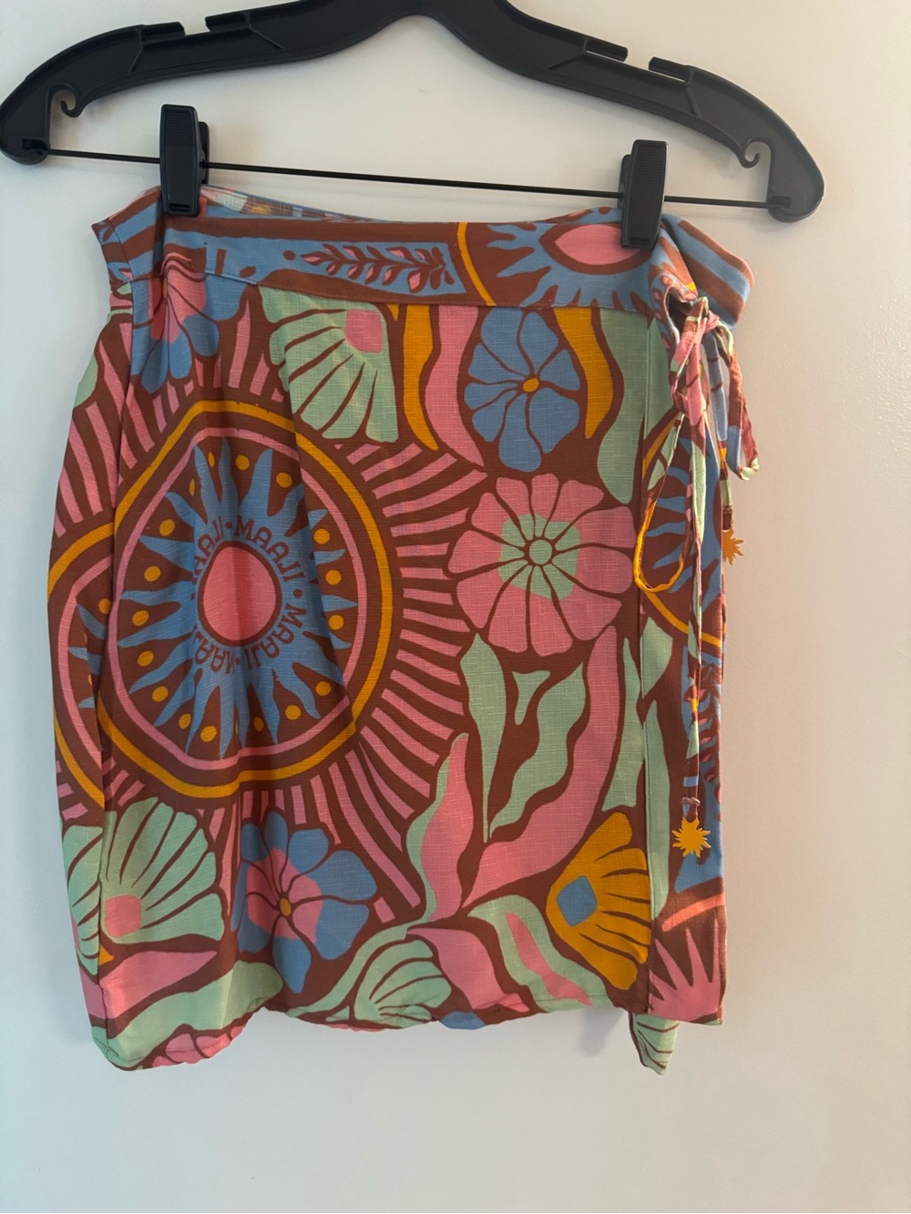 Maaji Floral Wrap Mini Skirt in Pink & Green